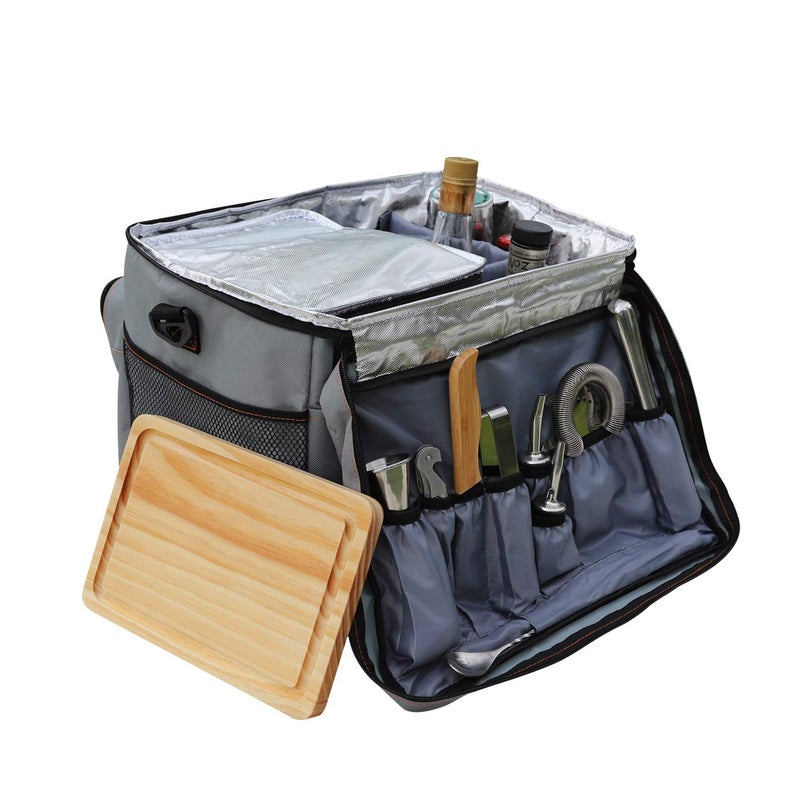 Skyfish Outdoor Cocktail Travel Set,SKY FISH 13 -Pieces Bartender Kit Including Bar Tools and Insulated Bag for Travel, Camping and Picnic - Image 1